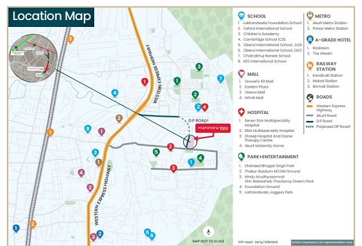 mahindra kandivali location Map